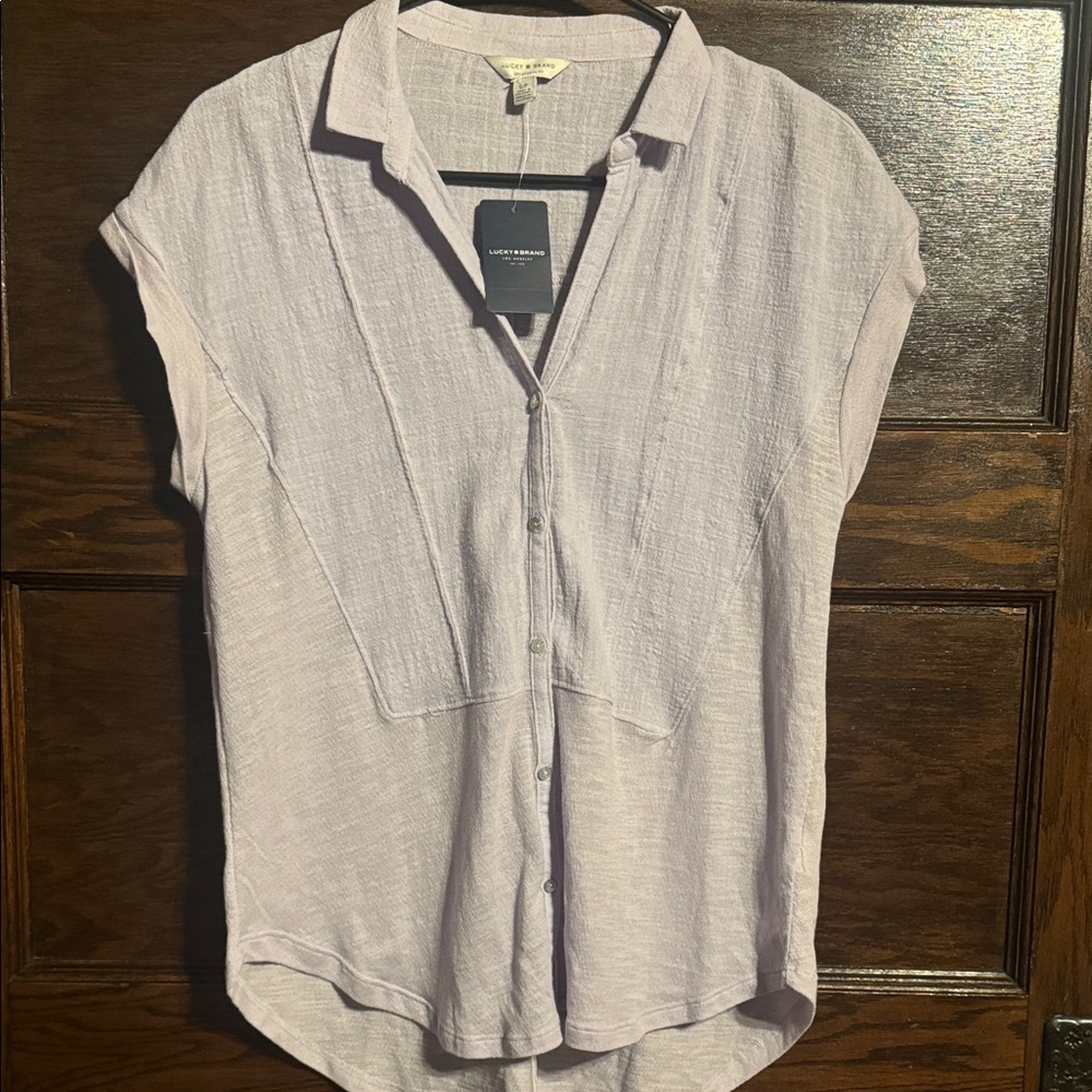 Lucky Brand Women's Light Purple Button-Down Shirt, NWT, Size Small